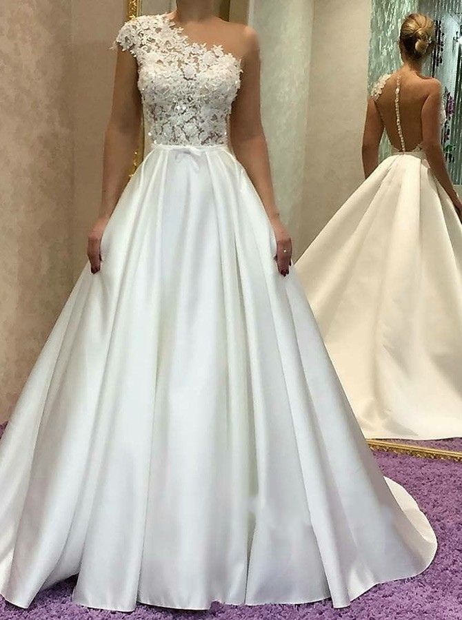 abiti da sposa monospalla 2019