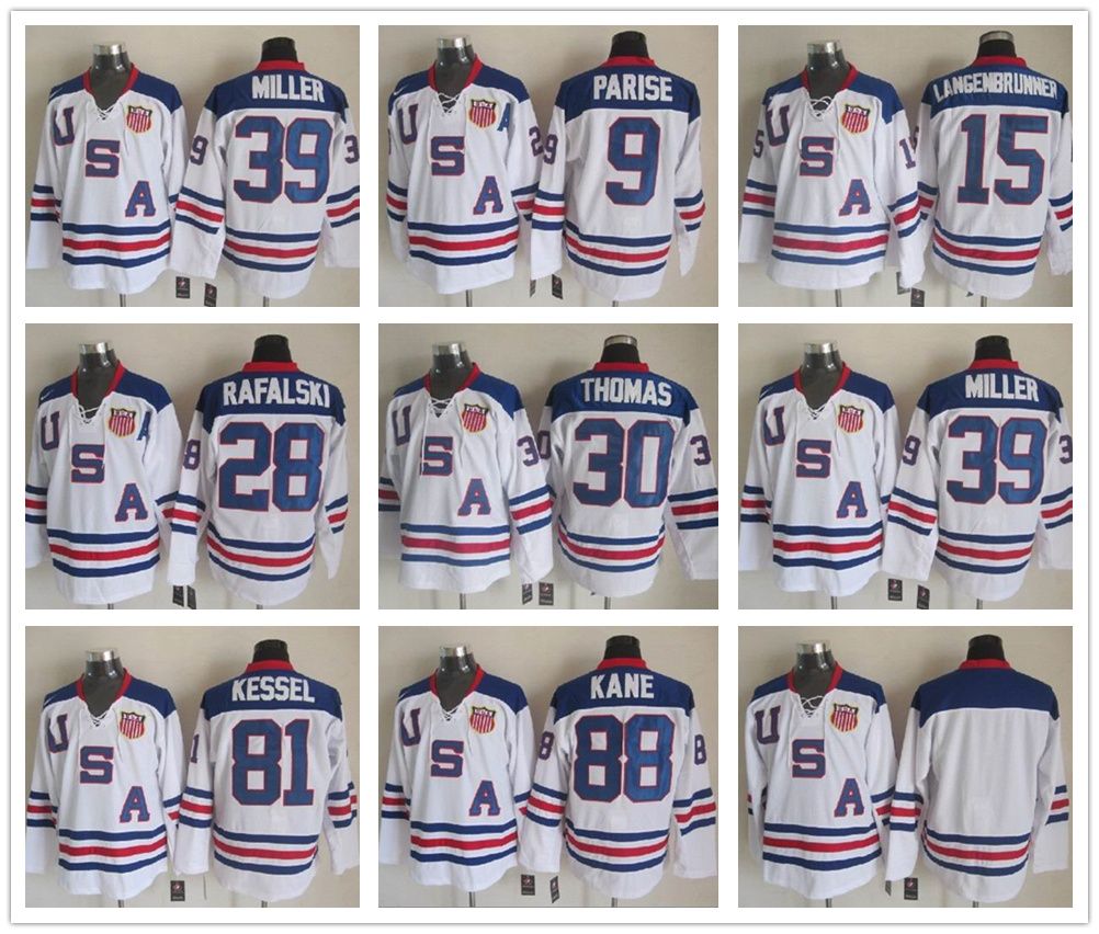 2020 2010 Team USA Ice Hockey Jersey Patrick Kane Zach Parise Jamie