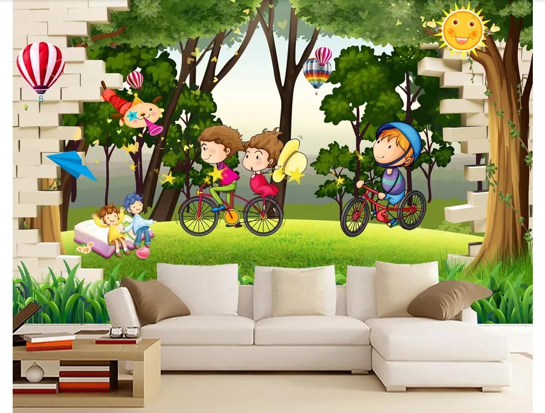 Papeles de pared personalizados 3D decoración para el hogar papel tapiz  fotográfico 3d hermosos paisajes parque