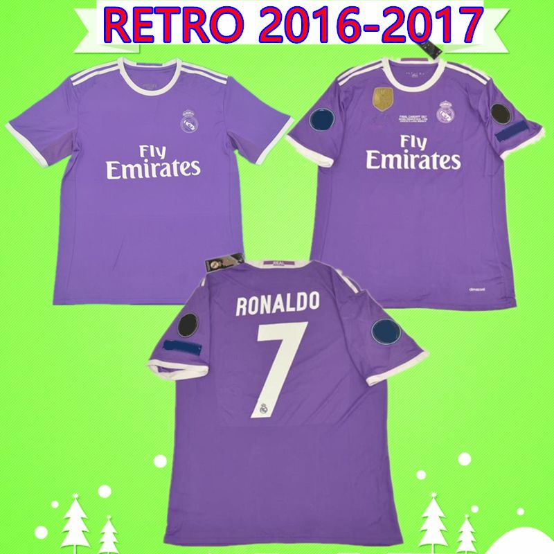 2020 2016 2017 RONALDO Real Madrid Soccer Jerseys Purple Retro BENZEMA Football Shirt 16 17 ...
