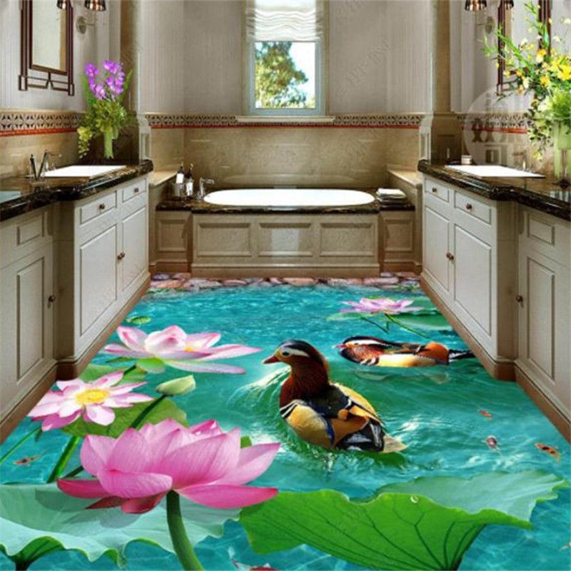 Pvc Kitchen Floor Stickers Toilet Tiles Wall Stickers Self