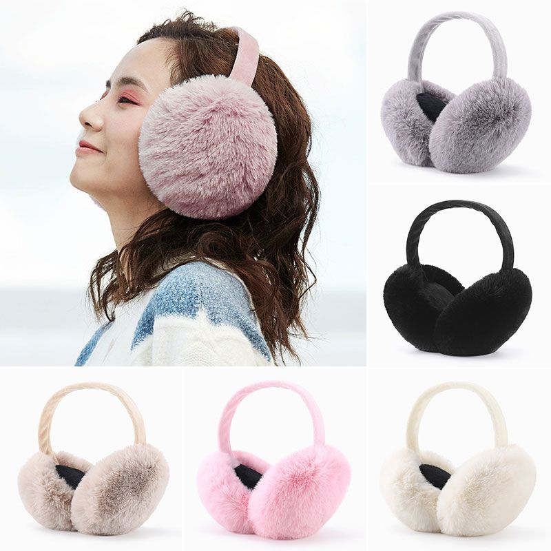 English Word Design Adult Today Winter Earmuffs Ear Warmers Faux Fur Foldable Plush Outdoor Gift