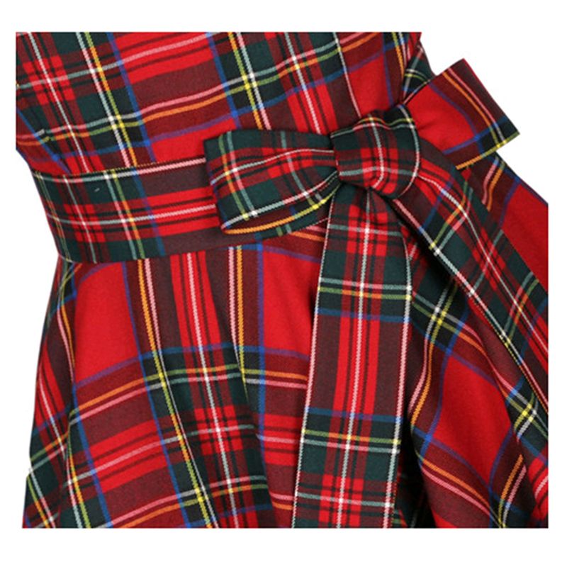 womens red tartan dress