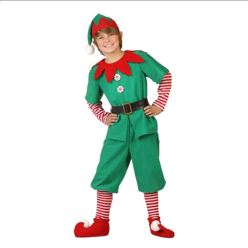 Verde per Bambini Elf Costume Natale Vestito Ragazze Bambino L