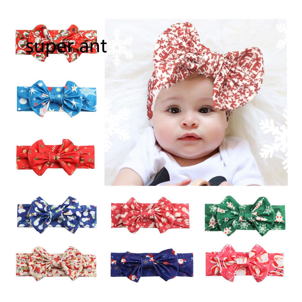New Baby Christmas Gift Big Bow Headband Kids Princess Hair