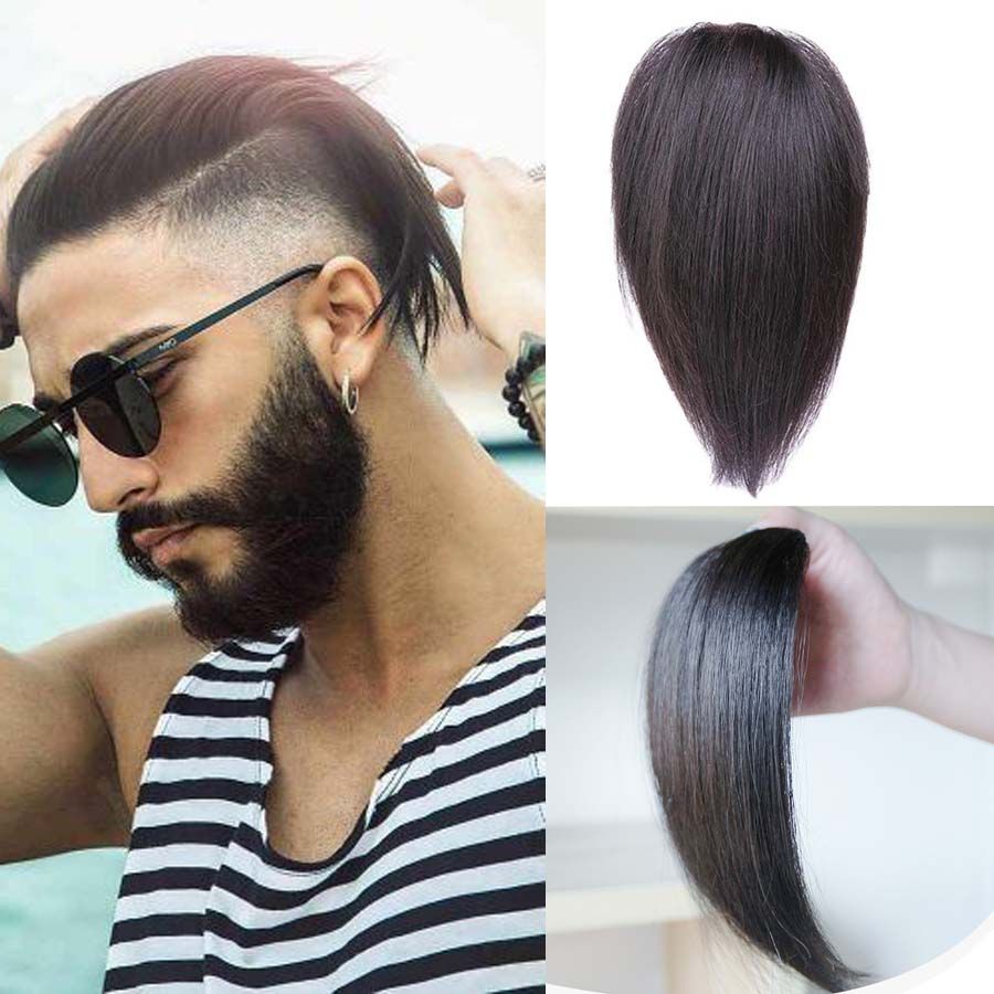 2020 100 Human Hair Short Toupee Man Wig Full Lace Wigs Straight