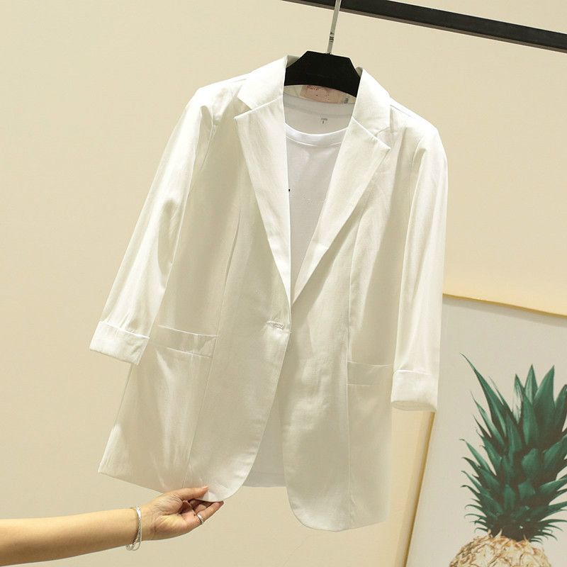Sales outlets online Linen 3/4 sleeve blazer:up to 50% discount -www