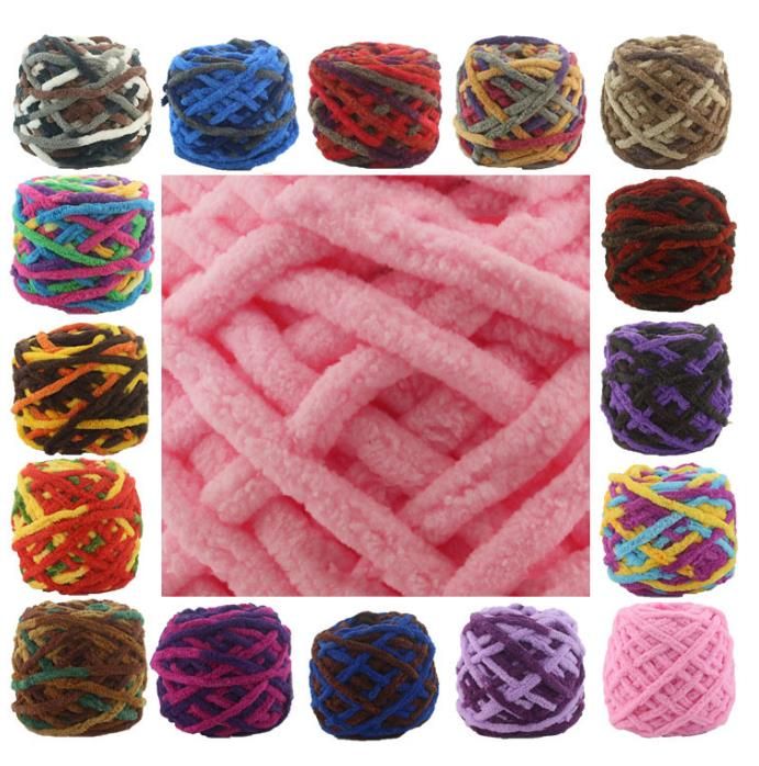 Nuevo 100 g capa suave leche algodón poliéster mezclado hilo chunky chenille mano crochet