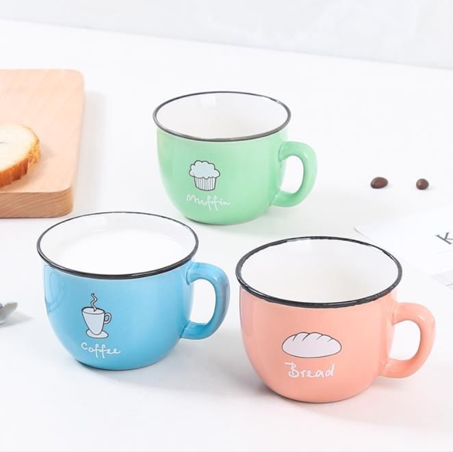 Ceramic Coffee Cup For Breakfast Candy Colors Cute Cartoon Pattern Milk Mug Drink Ware North Europe Style Cups Designed Mugs Designer Coffee Mugs From Qiansuning888 7 17 Dhgate Com