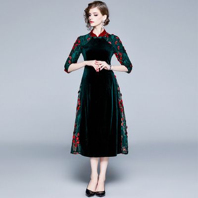 womens velour dress