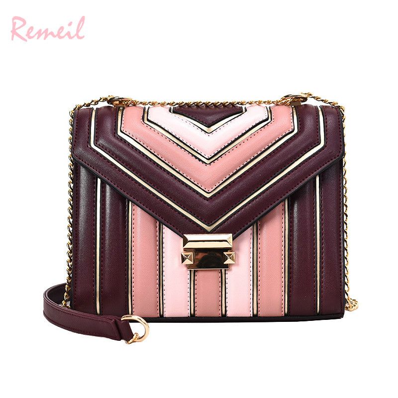 Luxury Square bag 2019 PU Leather Handbag Lock Chain Shoulder Messenger bag