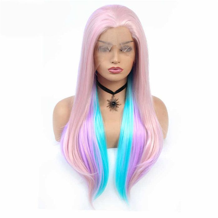 22inch Long Hair Wig Lace Frontal Wig Rainbow Color Synthetic Costume Party Wigs Red Lace Front Wig Dreadlock Wig From Joyhairproducts 28 97 Dhgate Com