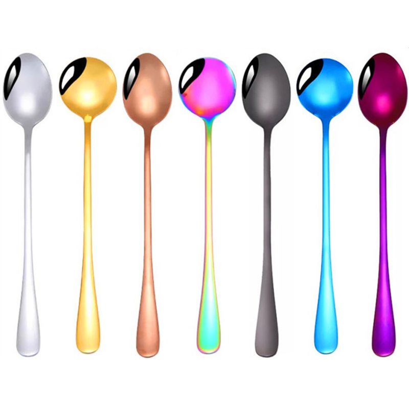 Cucchiaino per uova Yeglg cucina per la casa in acciaio inox cucchiaino da tè ghiacciato in acciaio inox cucchiaino da gelato con manico lungo cucchiaino da caffè