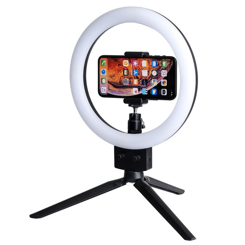 compre telefono celular led light led 10w 7 lampara de anillo selfie 2800 5500k iluminacion fotografica con tripode moblie telefono abrazadera