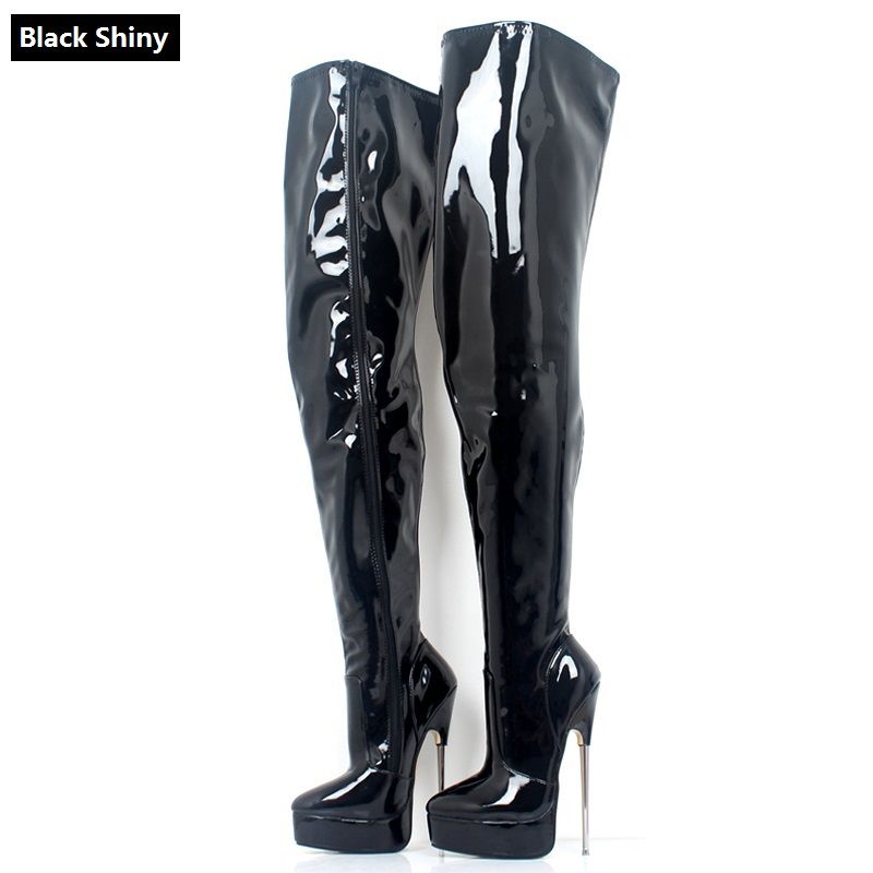 Acheter Femmes Cuissardes Plate Forme Pointu Mince Métal Talon Homme Érotique Boot Sexy Botties Cosplay Chaussures Side Zip 18cm RED BLACK 006 De 42,65 € Du Sexy_queen_shoes | DHgate.Com