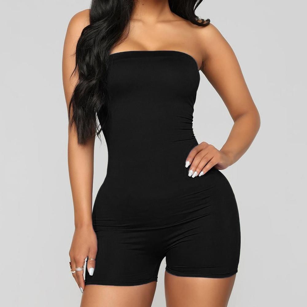 tube top shorts romper