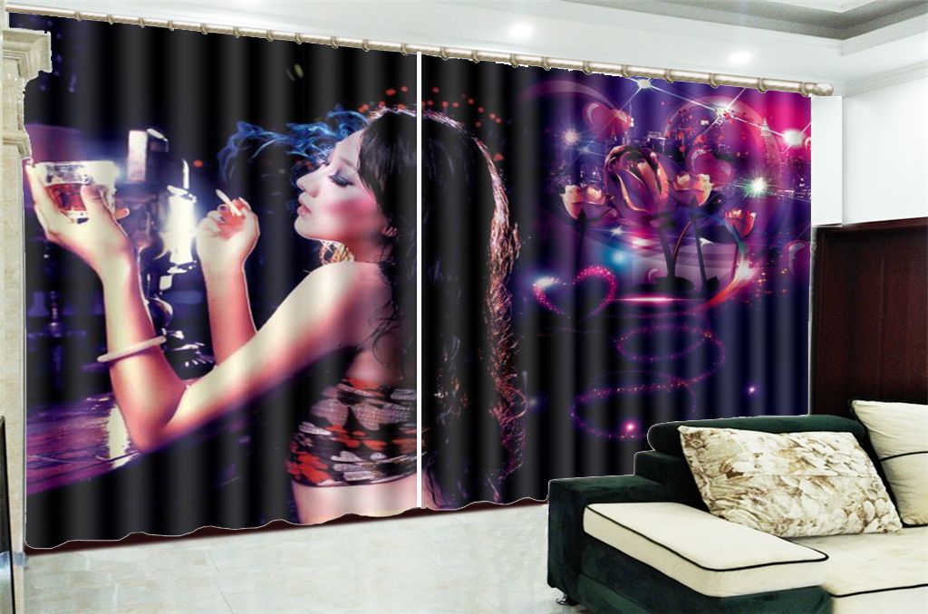2019 Curtain For Living Room Dreamy Night Sexy Girl Custom Living