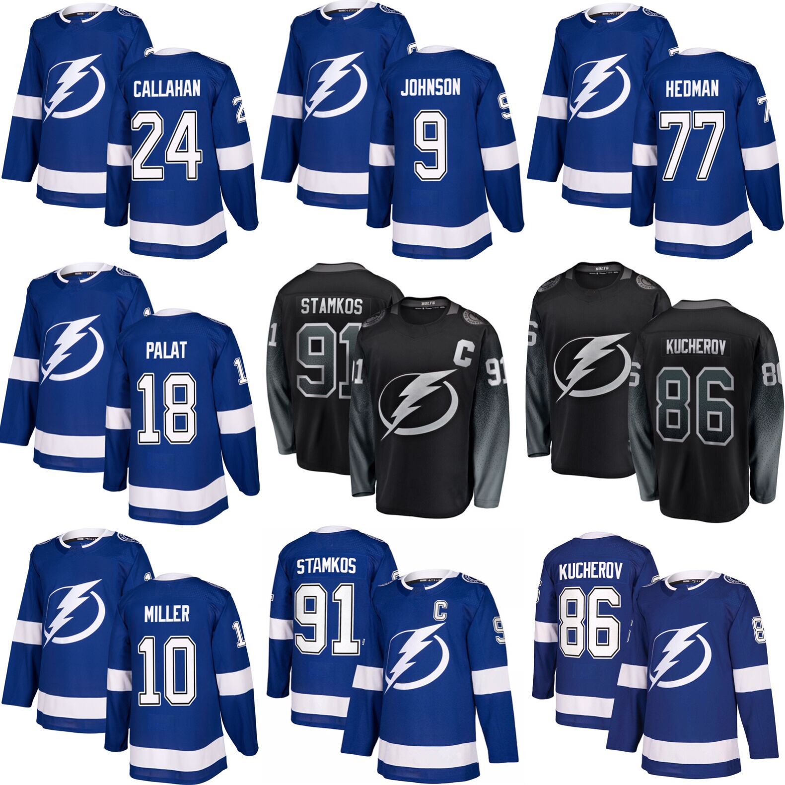 Discount 2019 Tampa Bay Lightning Hockey Jerseys 91 Steven Stamkos 86