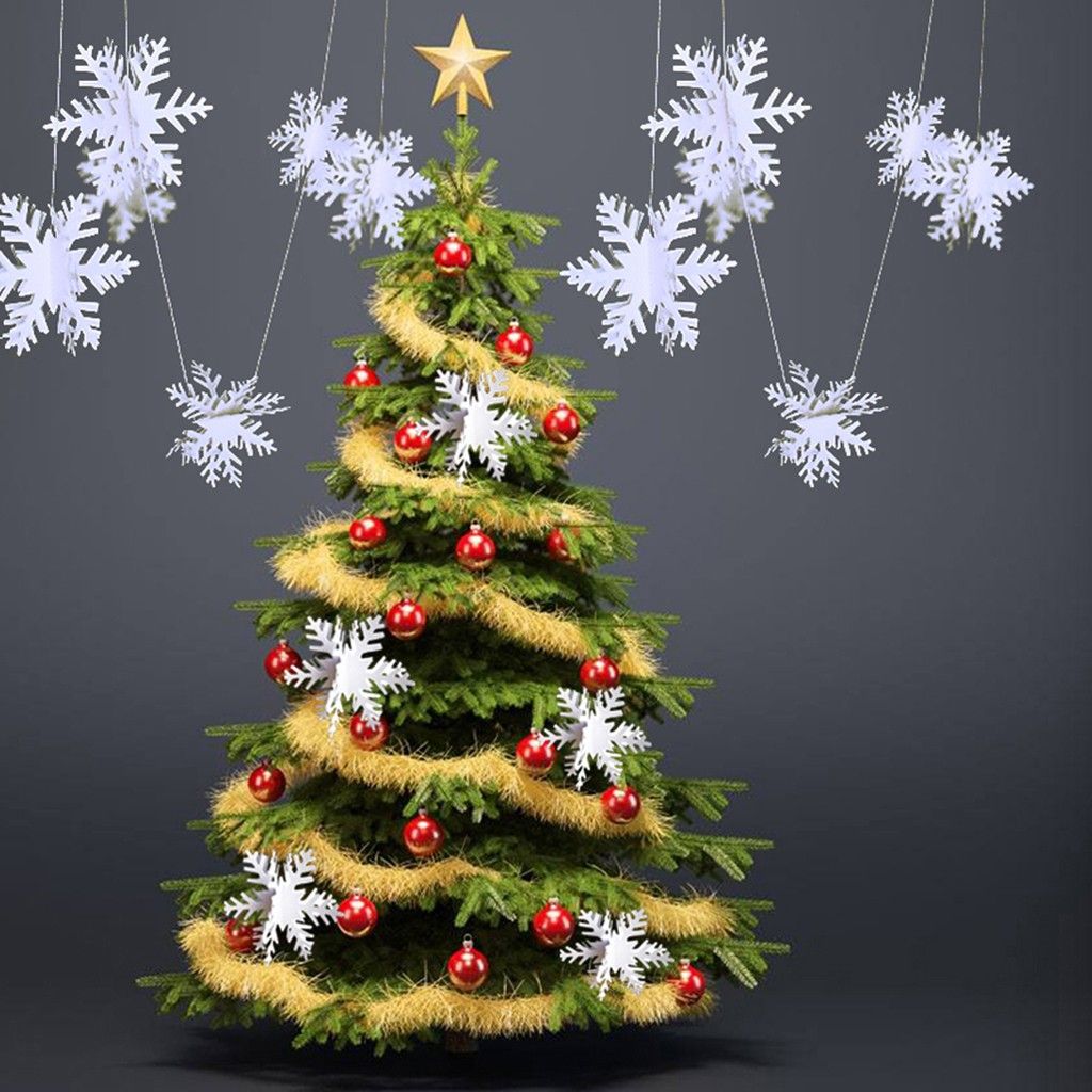 3M Christmas Snowflake Hanging Paper Wedding Party Decor Xmas Tree Ornament WhtI