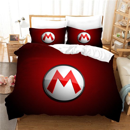 3d Super Mario Bros Duvet Cover Set Soft Gift Bedding Set