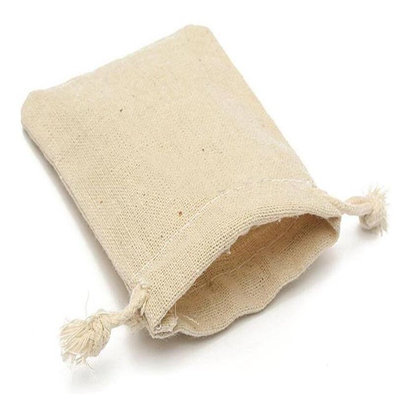 Small Bag Natural Linen Pouch Drawstring Bags Burlap Jute Sack Jewelry Gift Bags 