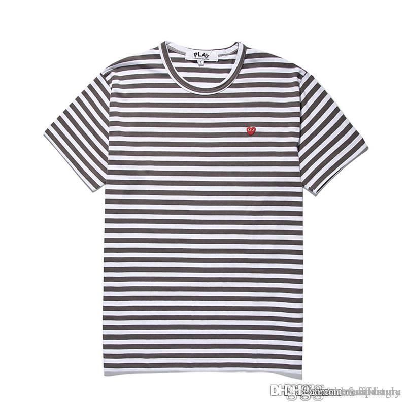 cdg short sleeve striped