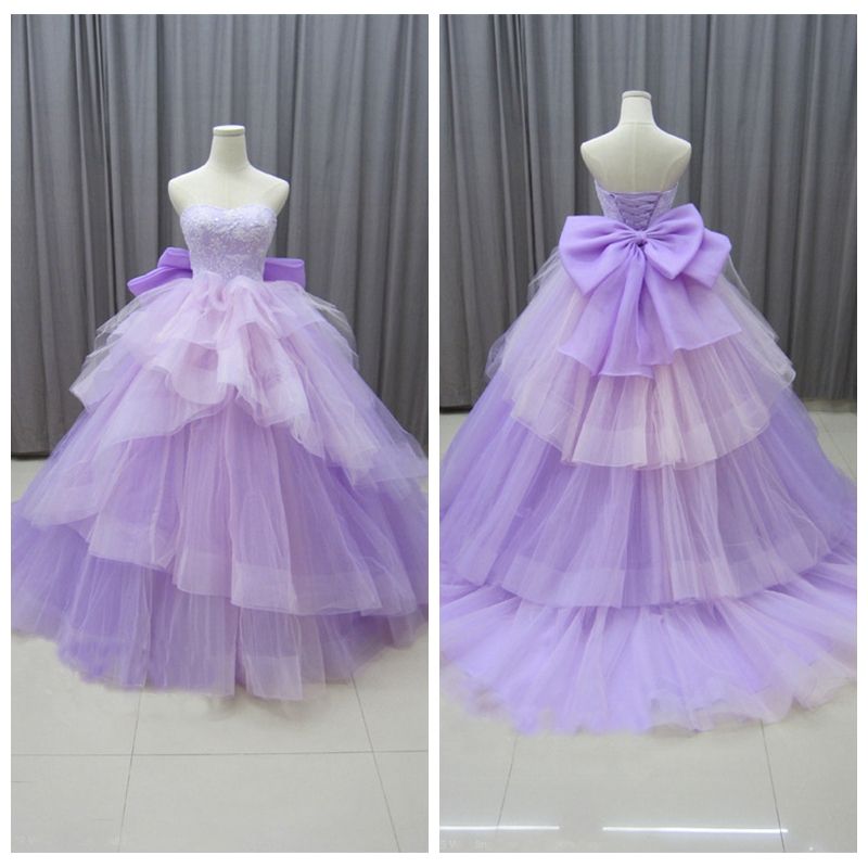 simple purple wedding dress