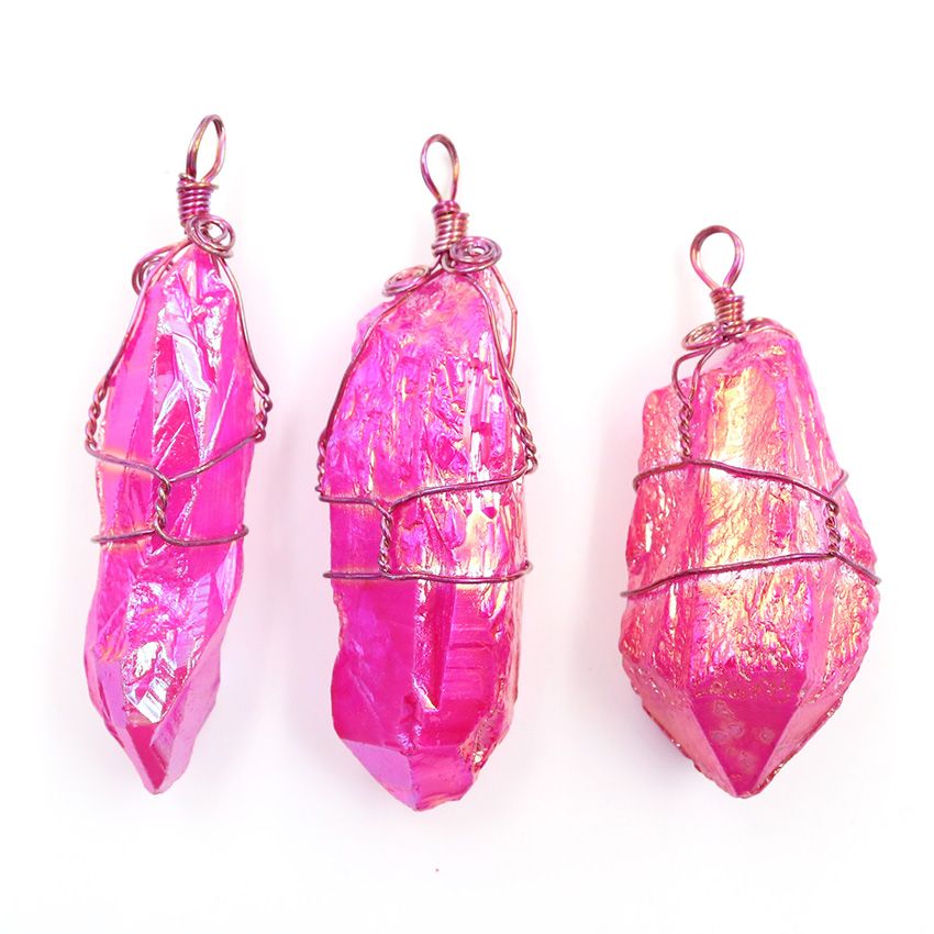 Wholesale Irregular Shape Crystal Dyed Colors Pendant For