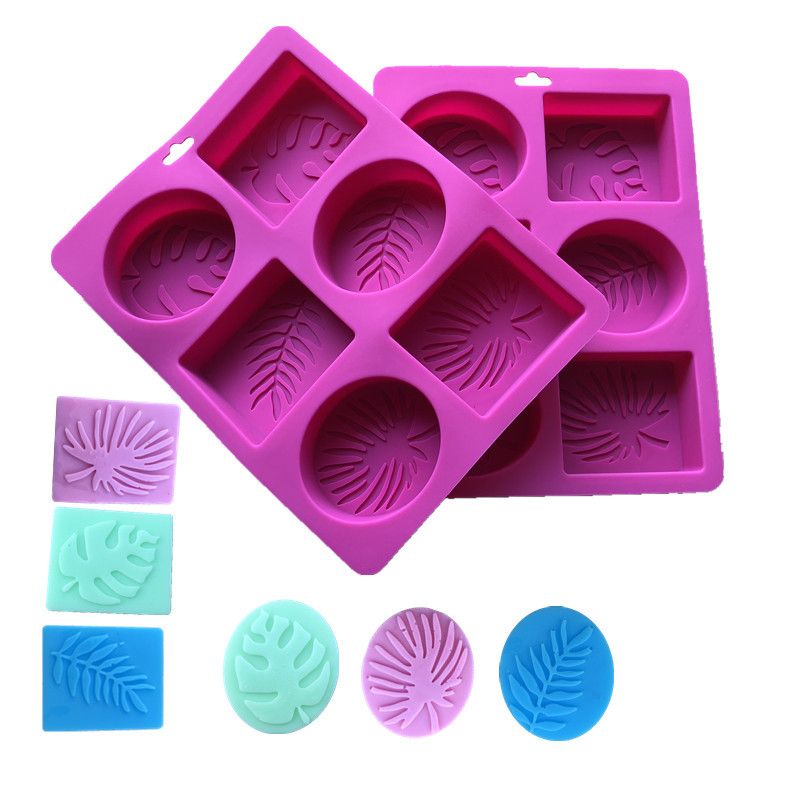 Soap Mold Silicone Craft Leaf Round Soap Making Mould DIY Candle Resin Mold