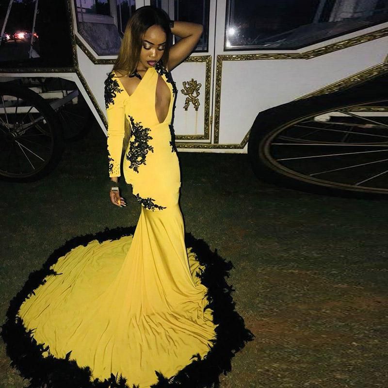 Yellow Mermaid Prom Dresses 2020 Long 