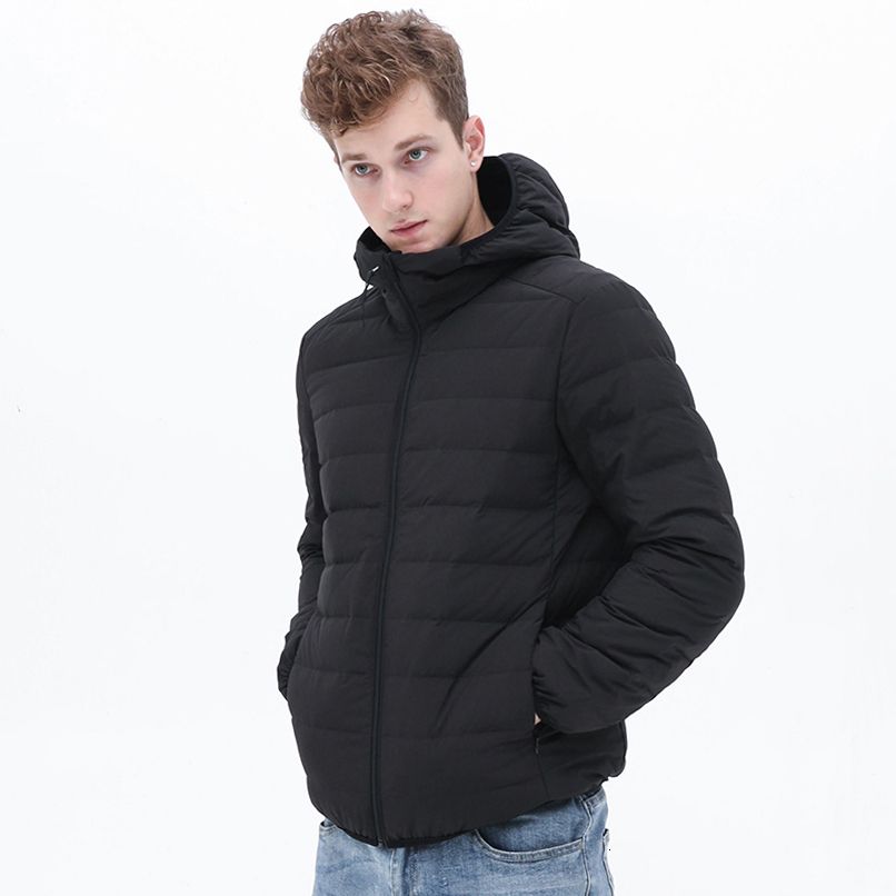 men ultra light down seamless hooded parka