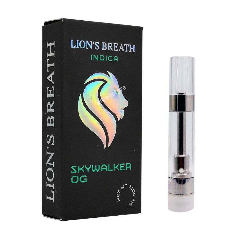 Premium Lions Breath Cartridge Dank Vape 0.8ML Pyrex Glass Tank Ceramic