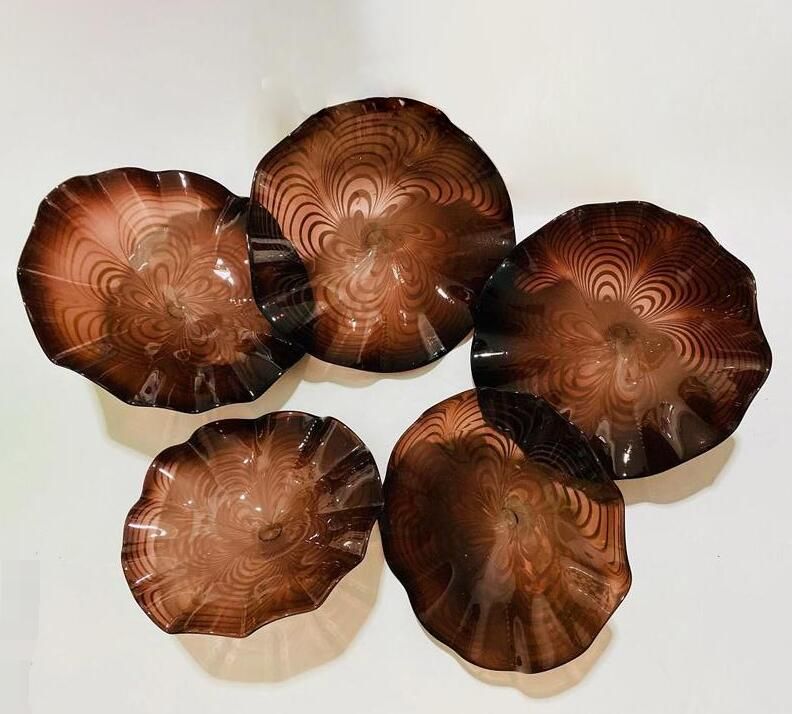 2020 Dark Brown Colors Blown Glass Wall Plates Art Statues Murano ...