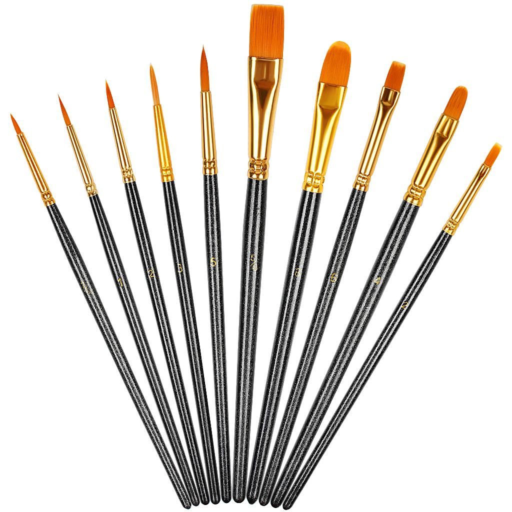 2020 Professional Fine Tip Paint Brush Round Pointed Tip Nylon Hair ...