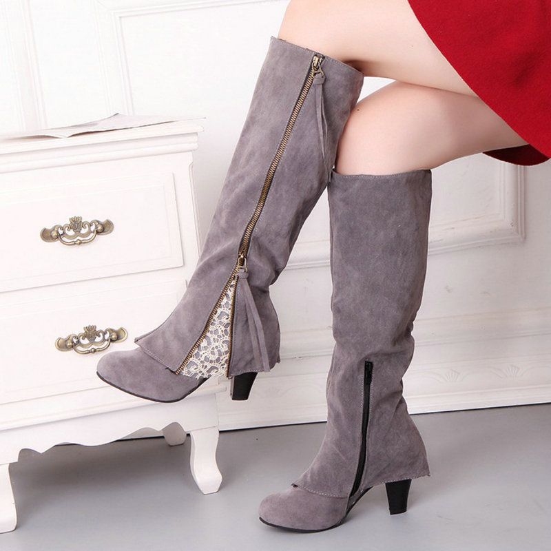 plus size dress with knee high boots