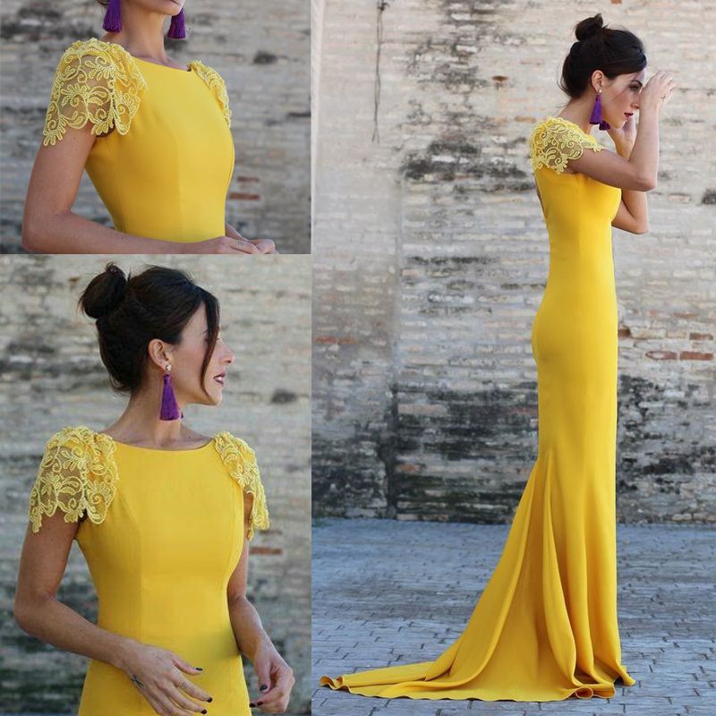 Acquistare Donne Sexy Convenzionale Elegante Serata Di Gala Sirena Del  Vestito Arabo Giallo A Maniche Lunghe Abiti Da Sposa Vestito Da Sera  Femminile 2020 Nuovo Economico | Consegna Veloce E Qualità | DHgate Italy