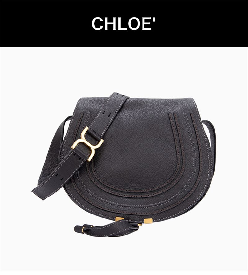 Chloe Marcie Leather Flap Horseshoe Bag Shoulder Messenger 