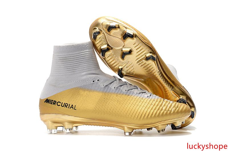 cristiano ronaldo cleats white and gold