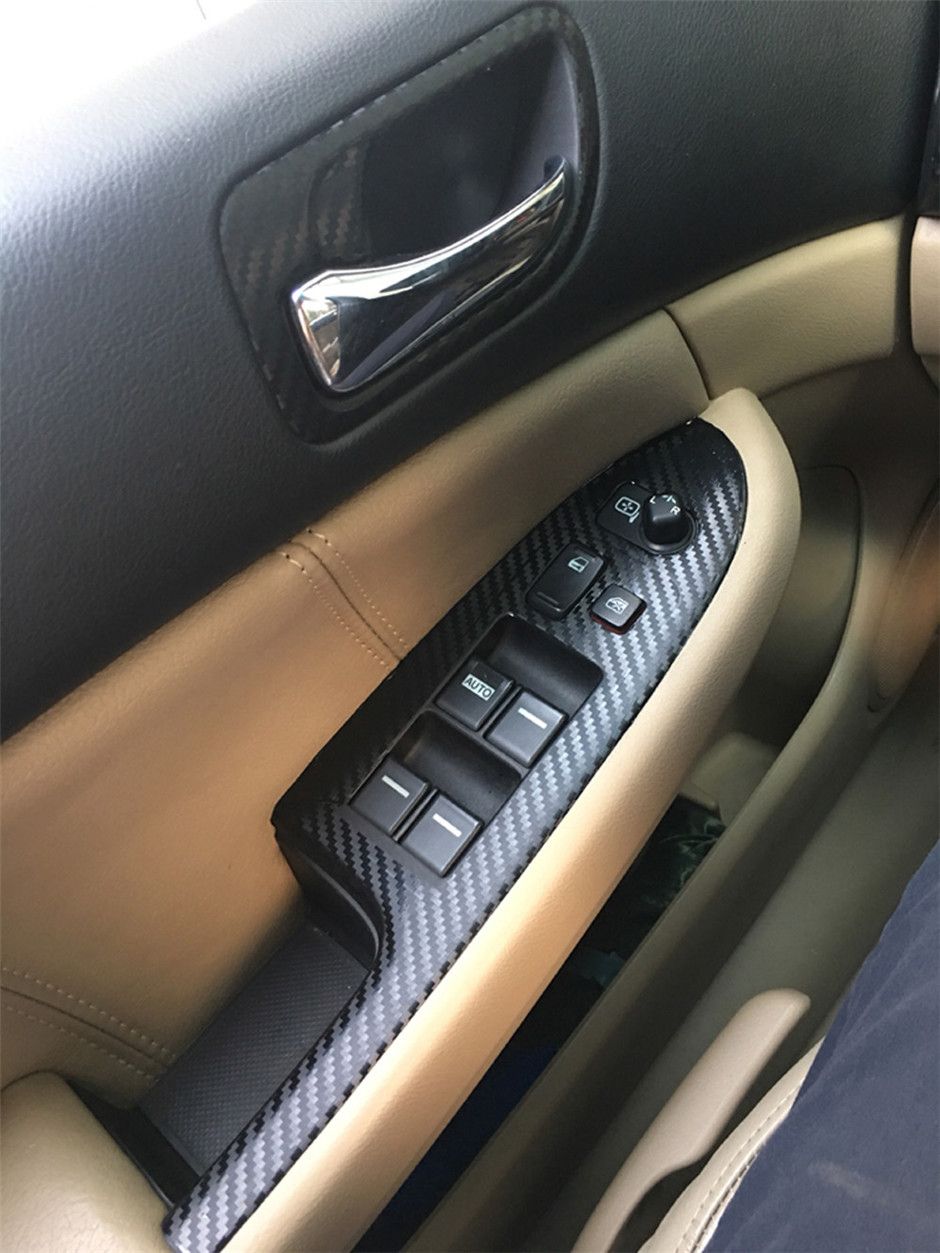 2005 Carbon texture Side Door Handle Bowl Sticker For HONDA ACCORD 7th 4D Sedan 