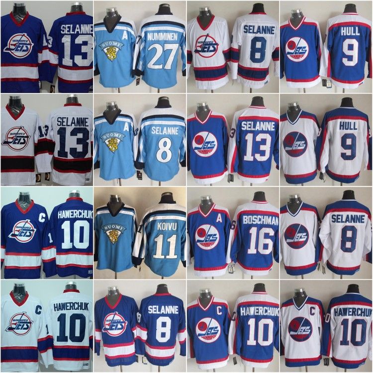 2021 Vintage Winnipeg Jets Hockey Jerseys 13 Teemu Selanne 10 Dale