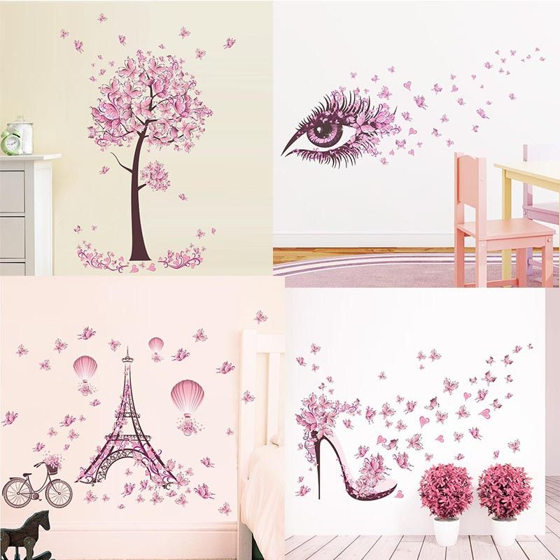 Removable Butterfly Wall Sticker Vinyl Art Mural Decal Girl Pink Home Room Decor