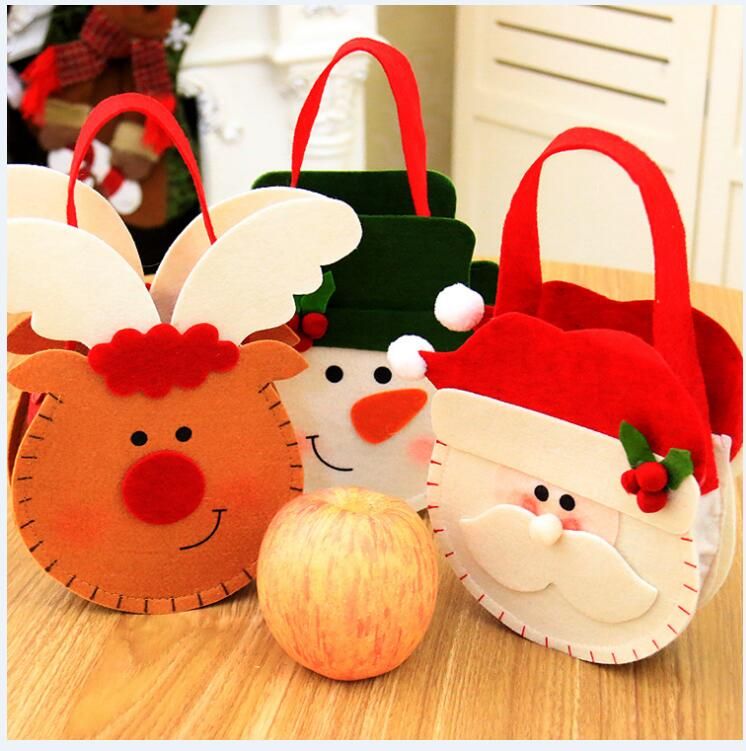 Details about   Candy Bag Christmas Decor Non Woven Christmas Apple Gift Bag Christmas Handbag 