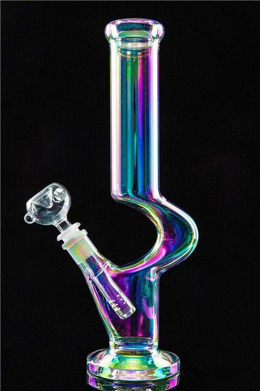 2020 12 Inch C Shape Beaker Glass Bong Dab Rig Beaker Bongs Bubbler