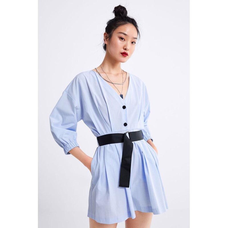 womens light blue jumpsuit
