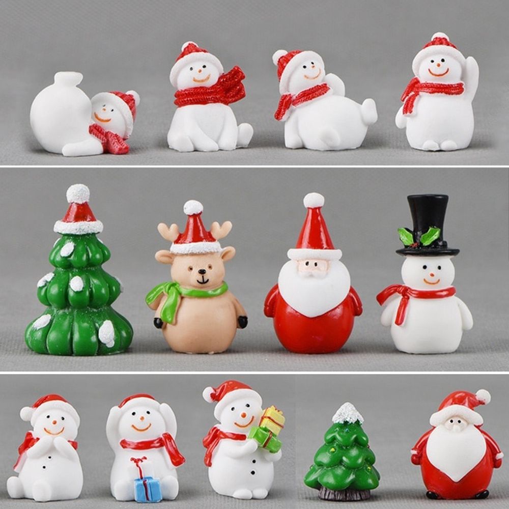 Micro Landscape Christmas Figurines Santa Claus Xmas Tree Miniature Snowman Micro Landscape Christmas Figurines Santa Claus Xmas Tree Miniature Snowman
