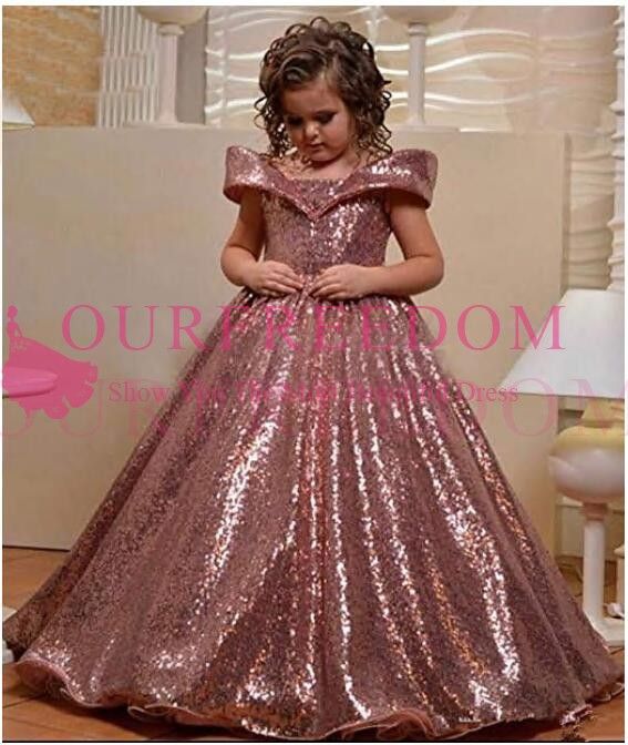 rose gold and burgundy flower girl dress