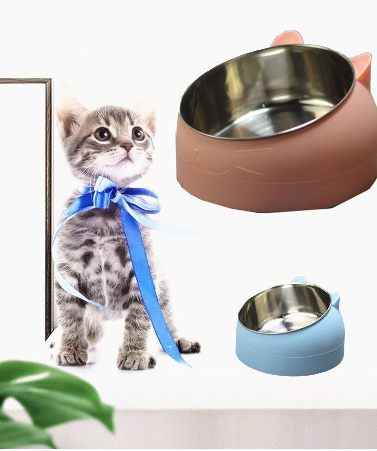 satin al kaymaz pet bowl yavru kediler gida su besleyici egim tasarim evcil yemekleri kopek mama kaplari s 16 5 10 6 cm besleme tl53 25