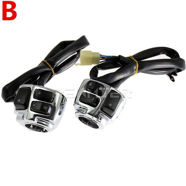 Motorcycle Protector Motorcycle 1 25m Handlebar Control Switch With Wiring Harness For Harley Dyna Softail Sportster 883 1200 V-ROD 1996-2012