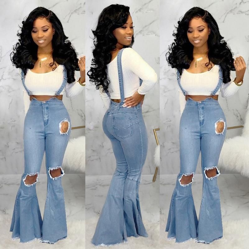 Compra Moda Denim Pantalones Acampanados Mujeres Retro Jeans Rotos Pierna  Ancha Pantalones De Señora Casual Pantalones De Campana De La Llamarada  Pant Mujer #C Barato | Entrega Rápida Y Calidad | Es.Dhgate