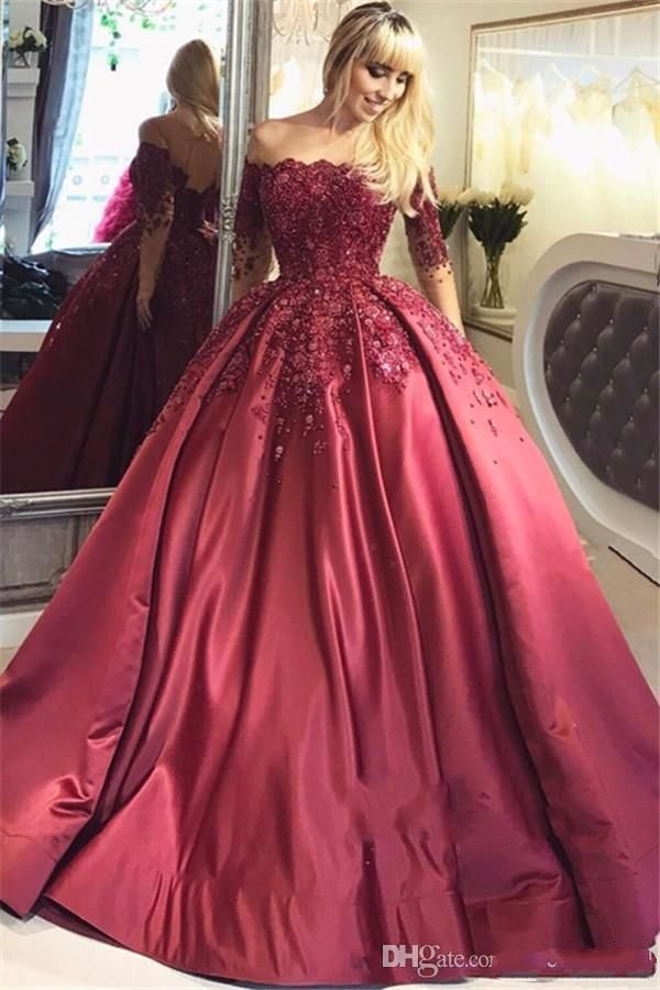 wine ball gown